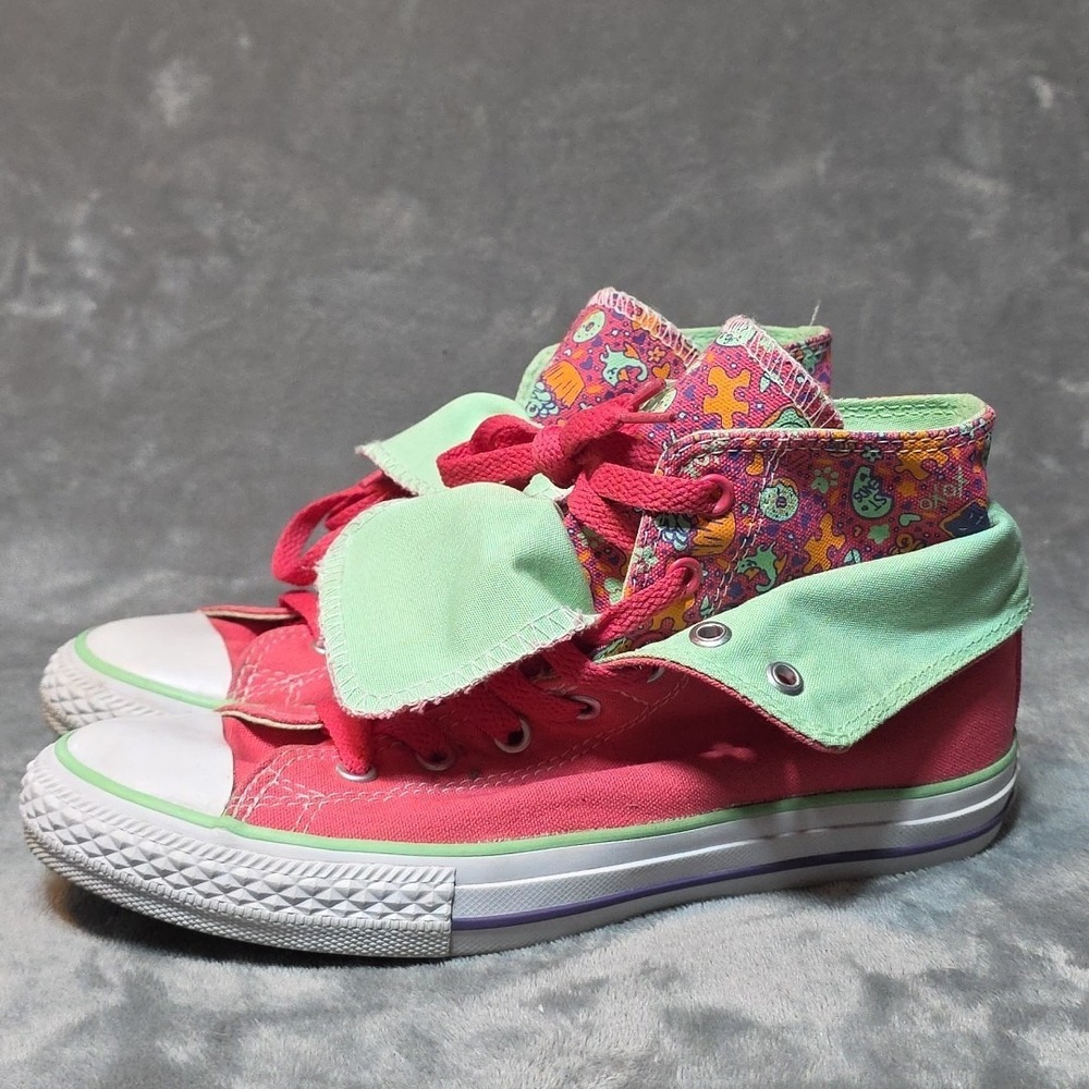 Girls Kids‎ Converse Chuck Taylor Two Fold Hi 645429F Pink Green Sneakers...